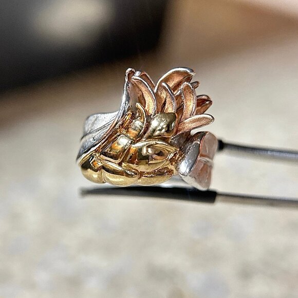 925 Tulip Flower Ring - Picture 3 of 9